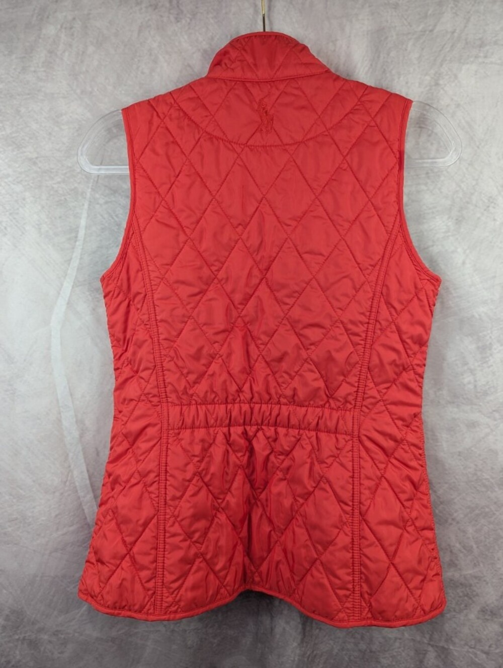 Polo Golf Ralph Lauren Red Quilted Vest Embroidered Back Pony Size Small EUC - Picture 4 of 15